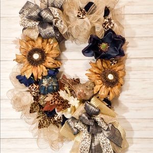 (Sold) Classy non traditional fall wreath